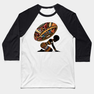 Afrocentric Woman Fabric Baseball T-Shirt